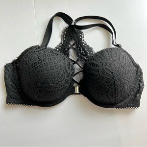 Victoria’s Secret Black Lace Dream Angels Corset Racerback bra 36C